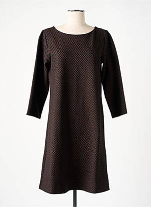 Robe mi-longue manches 3/4 manches 3/4 noir MAYJUNE femme