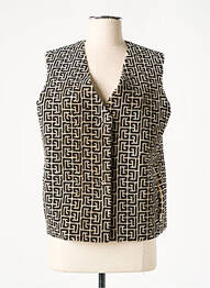 Veste en cuir poches marron SUITE 109 BY VENTCOUVERT femme