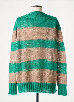 Pull coupe droite manches longues vert MALIPARMI femme