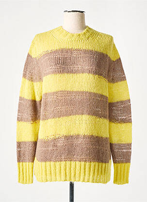 Pull coupe droite manches longues jaune MALIPARMI femme
