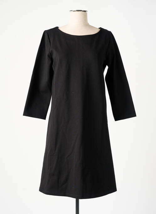 Robe mi-longue manches 3/4 manches 3/4 noir MAYJUNE femme