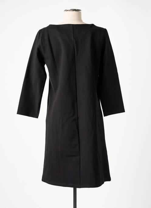 Robe mi-longue manches 3/4 manches 3/4 noir MAYJUNE femme