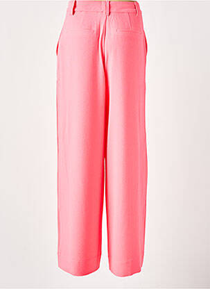 Pantalon large fermeture zippée sous rabat boutonné taille haute rose ESSENTIEL ANTWERP femme