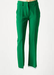Pantalon droit tissage crêpe taille haute vert ESSENTIEL ANTWERP femme