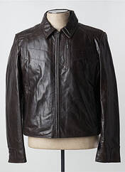 Veste en cuir marron KORINTAGE pour homme seconde vue