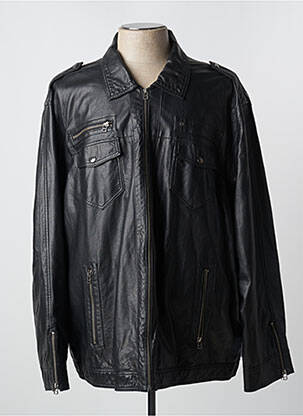 Veste en cuir noir REPLIKA pour homme