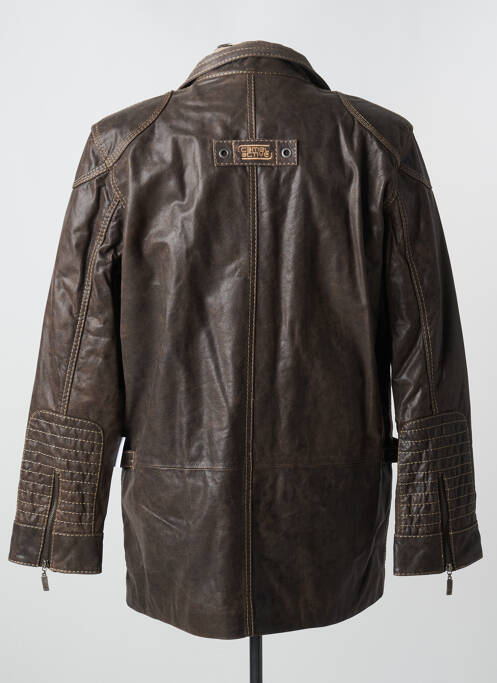 Veste en cuir coupe droite marron CAMEL ACTIVE homme