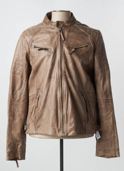 Veste en cuir marron GIORGIO & MARIO pour homme