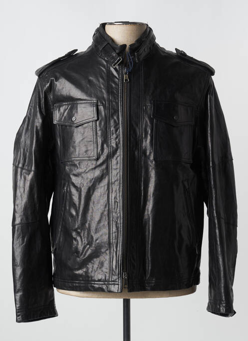 Veste en cuir noir DANIEL HECHTER pour homme