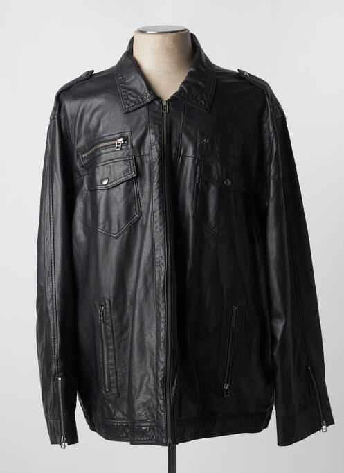 Veste en cuir noir REPLIKA pour homme