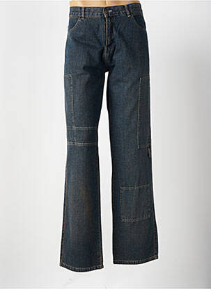 Jeans coupe droite fermeture zippée sous rabat boutonné bleu VUARNET homme