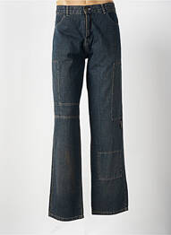 Jeans coupe droite fermeture zippée sous rabat boutonné bleu VUARNET homme