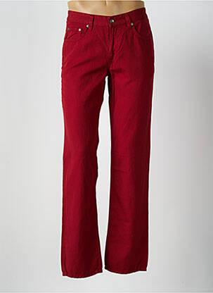 Pantalon droit fermeture zippée sous rabat boutonné rouge DANIEL HECHTER femme