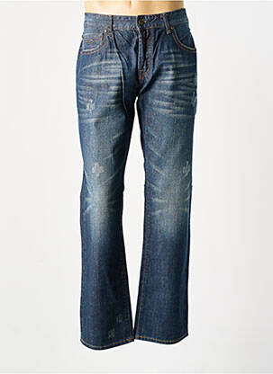 Jeans coupe droite fermeture zippée sous rabat boutonné taille normale bleu SCOTT-FOX homme