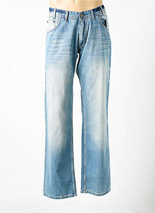 Jeans coupe droite fermeture zippée sous rabat boutonné taille normale bleu REPLIKA homme