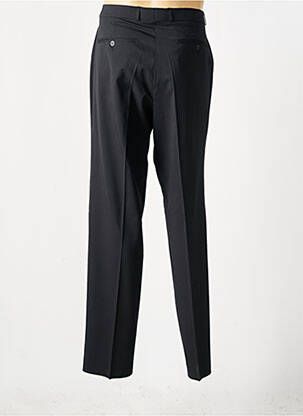 Pantalon droit fermeture zippée sous rabat avec crochet taille haute noir LUCAS DELLI homme