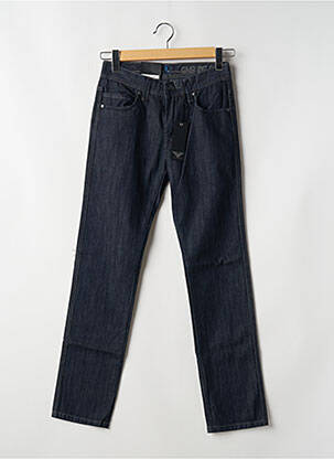 Jeans coupe droite fermeture zippée sous rabat boutonné taille normale bleu GNIOUS homme