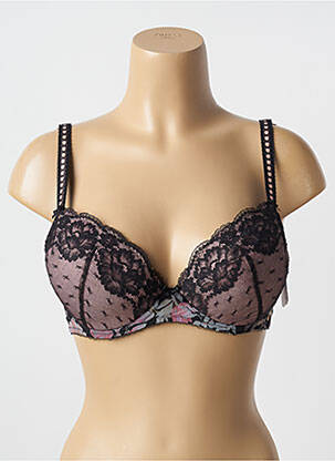 Soutien-gorge effet matière satinée haut soutien-gorge avec mousse de rembourrage amovible noir AUBADE femme