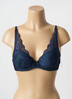 Soutien-gorge effet matière satinée haut soutien-gorge push-up bleu AUBADE femme