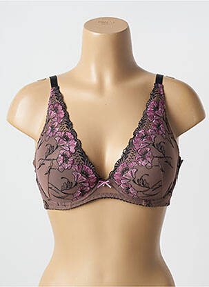 Soutien-gorge effet matière satinée haut soutien-gorge moulé marron AUBADE femme