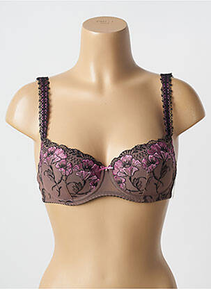 Soutien-gorge effet matière satinée haut soutien-gorge balconnet marron AUBADE femme
