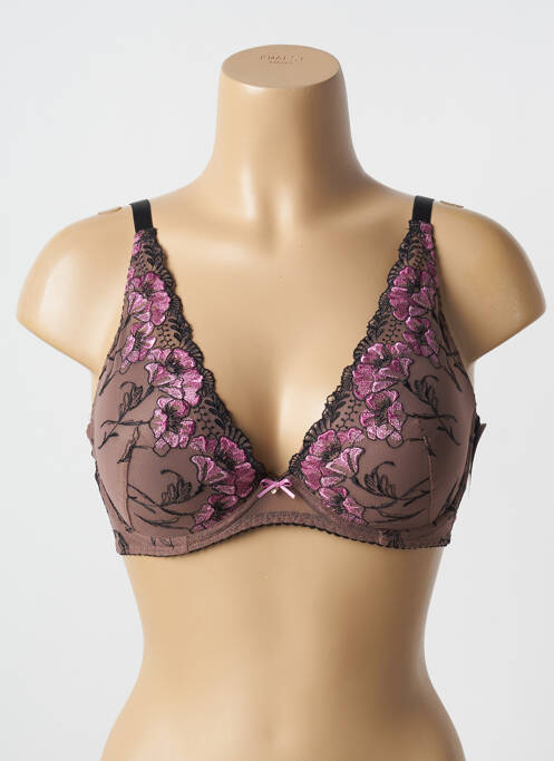 Soutien-gorge effet matière satinée haut soutien-gorge moulé marron AUBADE femme