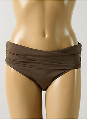 Bas de maillot de bain micro fibres culotte marron AUBADE femme