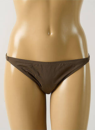 Bas de maillot de bain effet matière satinée culotte marron AUBADE femme