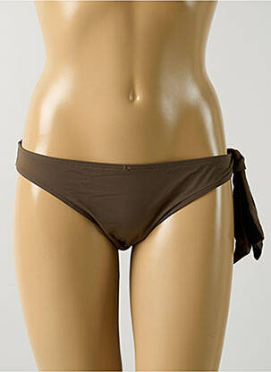 Bas de maillot de bain effet matière satinée culotte marron AUBADE femme