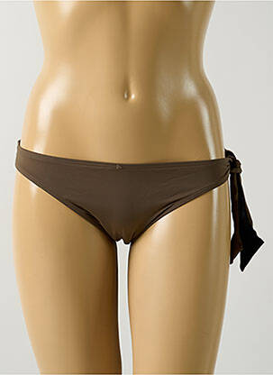 Bas de maillot de bain effet matière satinée culotte marron AUBADE femme