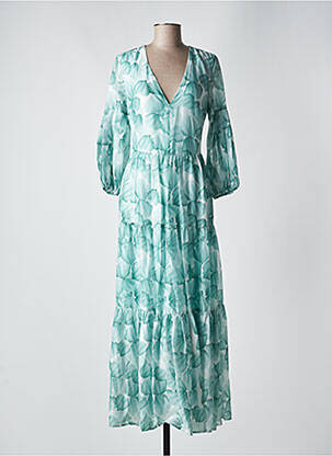 Robe longue manches longues manches longues vert ANONYME DESIGNERS femme