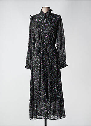 Robe longue manches longues manches longues noir MOLLY BRACKEN femme