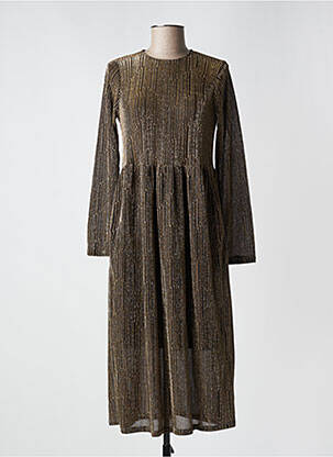 Robe mi-longue coupe évasée manches longues or COMPAÑIA FANTASTICA femme