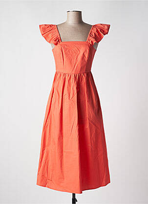 Robe mi-longue manches courtes manches courtes orange COMPAÑIA FANTASTICA femme