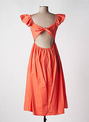 Robe mi-longue manches courtes manches courtes orange COMPAÑIA FANTASTICA femme