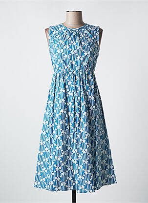 Robe mi-longue imprimé fantaisie sans manche bleu COMPAÑIA FANTASTICA femme