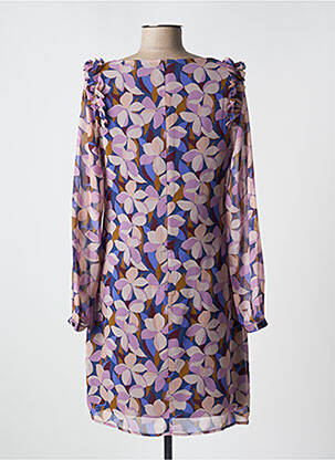 Robe courte coupe fluide manches longues violet MOLLY BRACKEN femme