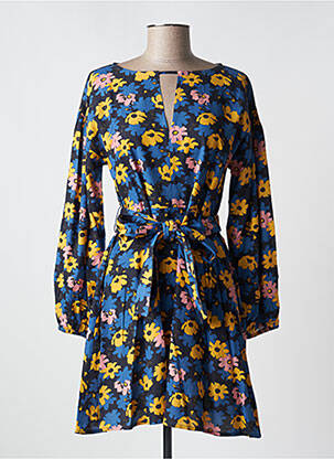 Robe mi-longue imprimé fleurs manches longues bleu COMPAÑIA FANTASTICA femme