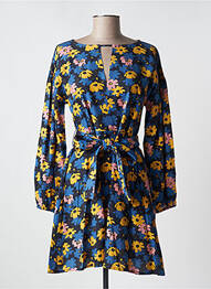 Robe mi-longue imprimé fleurs manches longues bleu COMPAÑIA FANTASTICA femme