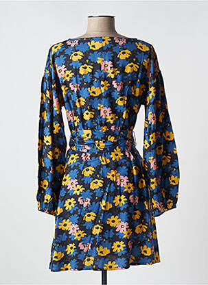 Robe mi-longue imprimé fleurs manches longues bleu COMPAÑIA FANTASTICA femme