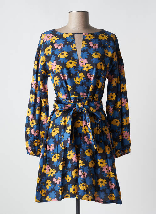 Robe mi-longue imprimé fleurs manches longues bleu COMPAÑIA FANTASTICA femme