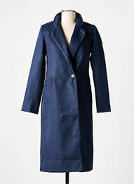 Manteau long coupe cintrée sans capuche bleu MOLLY BRACKEN femme