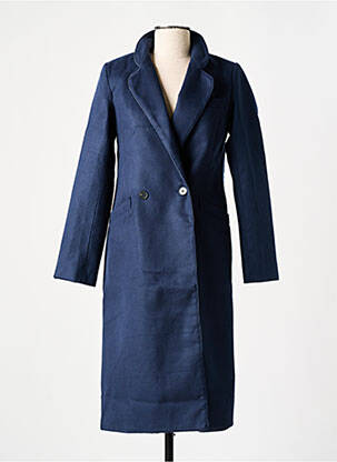 Manteau long coupe cintrée sans capuche bleu MOLLY BRACKEN femme