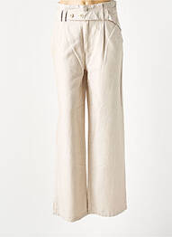 Pantalon droit tissage popeline taille normale beige SALSA femme