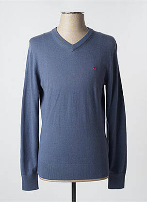 Pull col v manches longues bleu TOMMY HILFIGER homme