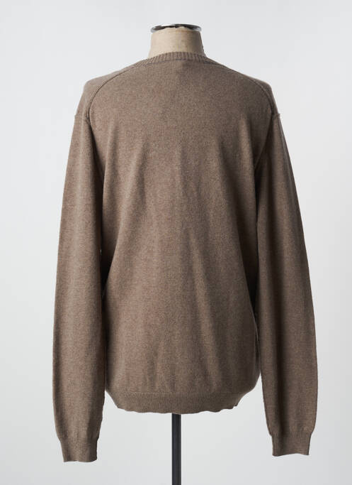 Gilet manches longues col v marron HUGO BOSS homme