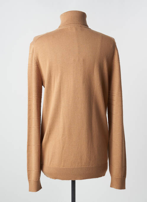 Pull col roulé marron HUGO BOSS homme