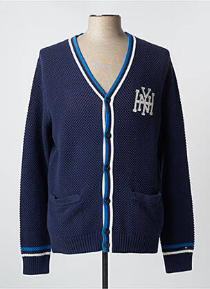 Gilet manches longues maille grosse maille bleu TOMMY HILFIGER homme