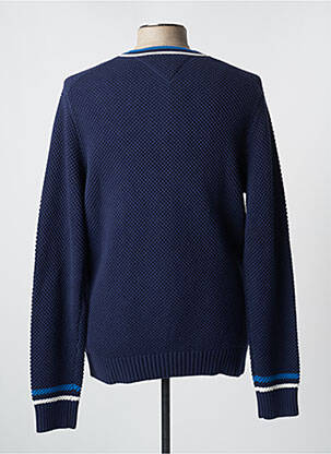 Gilet manches longues maille grosse maille bleu TOMMY HILFIGER homme