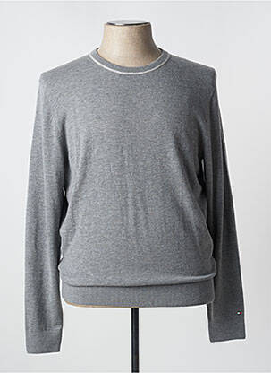 Pull tissage chiné manches longues gris TOMMY HILFIGER homme